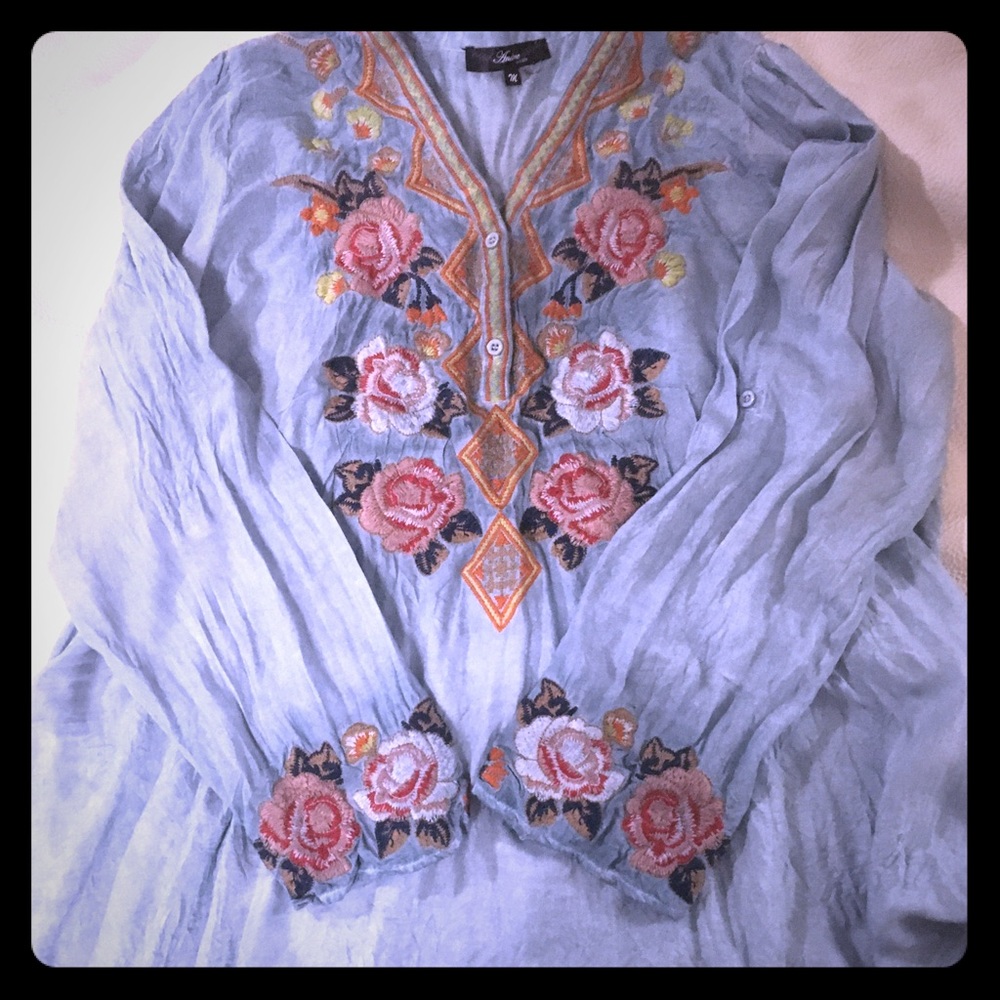 Boho style embroidered‎ tunic - Picture 3 of 6